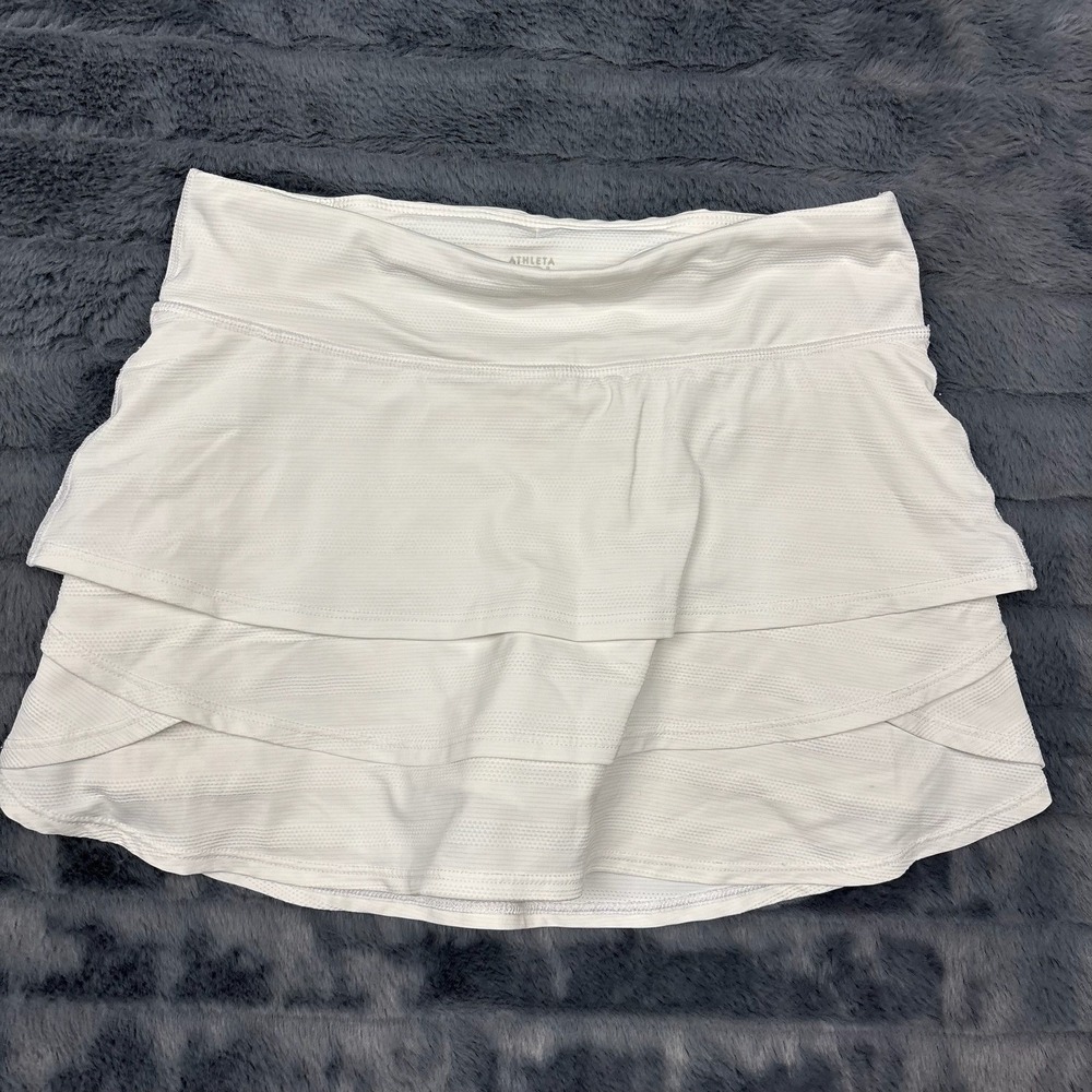 Athleta Girl Swing Skort White Tiered Athletic Skirt Kids Size L 12